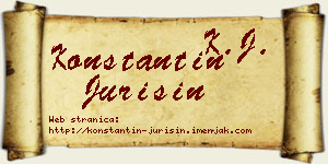 Konstantin Jurišin vizit kartica